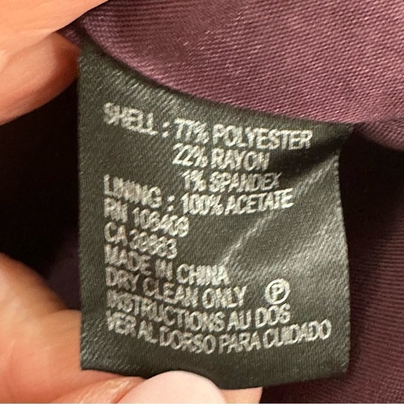 Tahari Cowl Neck Career Office Dress Plum Sleeveless - Picture 5 of 5